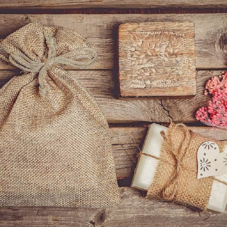 Eco gift boxes wrapped with natural charm