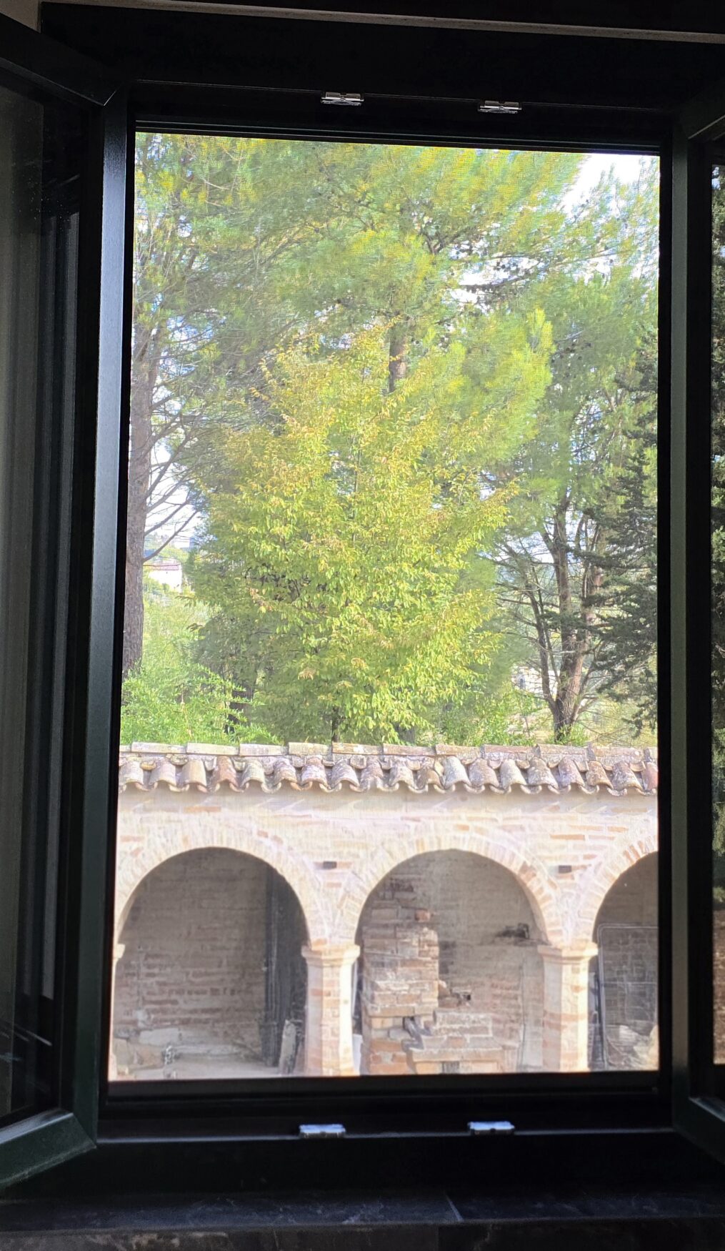 View from Dalia towards the courtyard and historic church and monastery remains